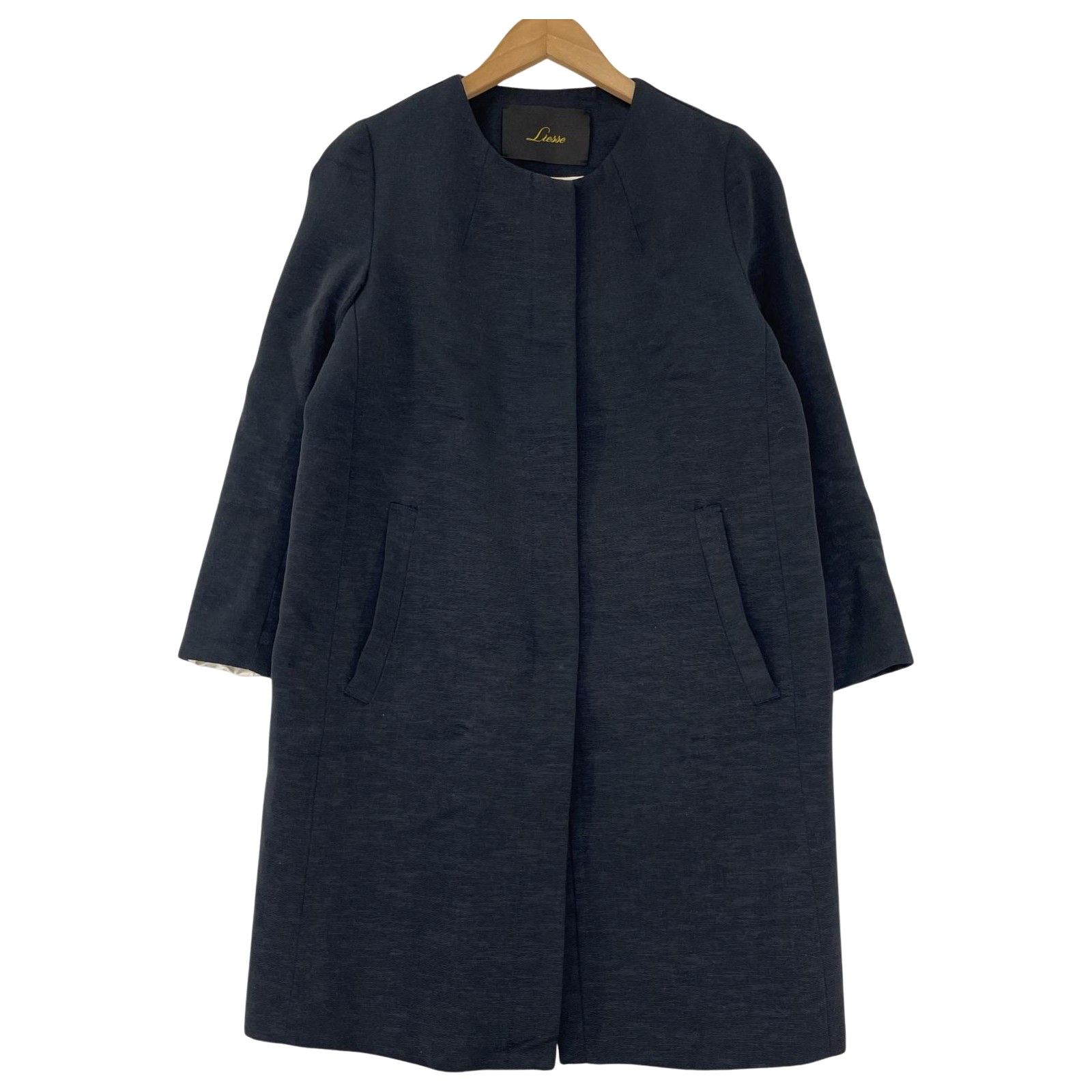 Liesse リエス ノーカラーコート 美品 リエス liesse ノーカラー