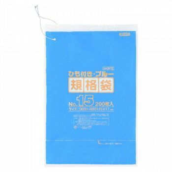 ジャパックス HD規格袋 厚み0.010〜0.012mm No.15 ひも付き 青 200枚×10冊×2箱 HKB15