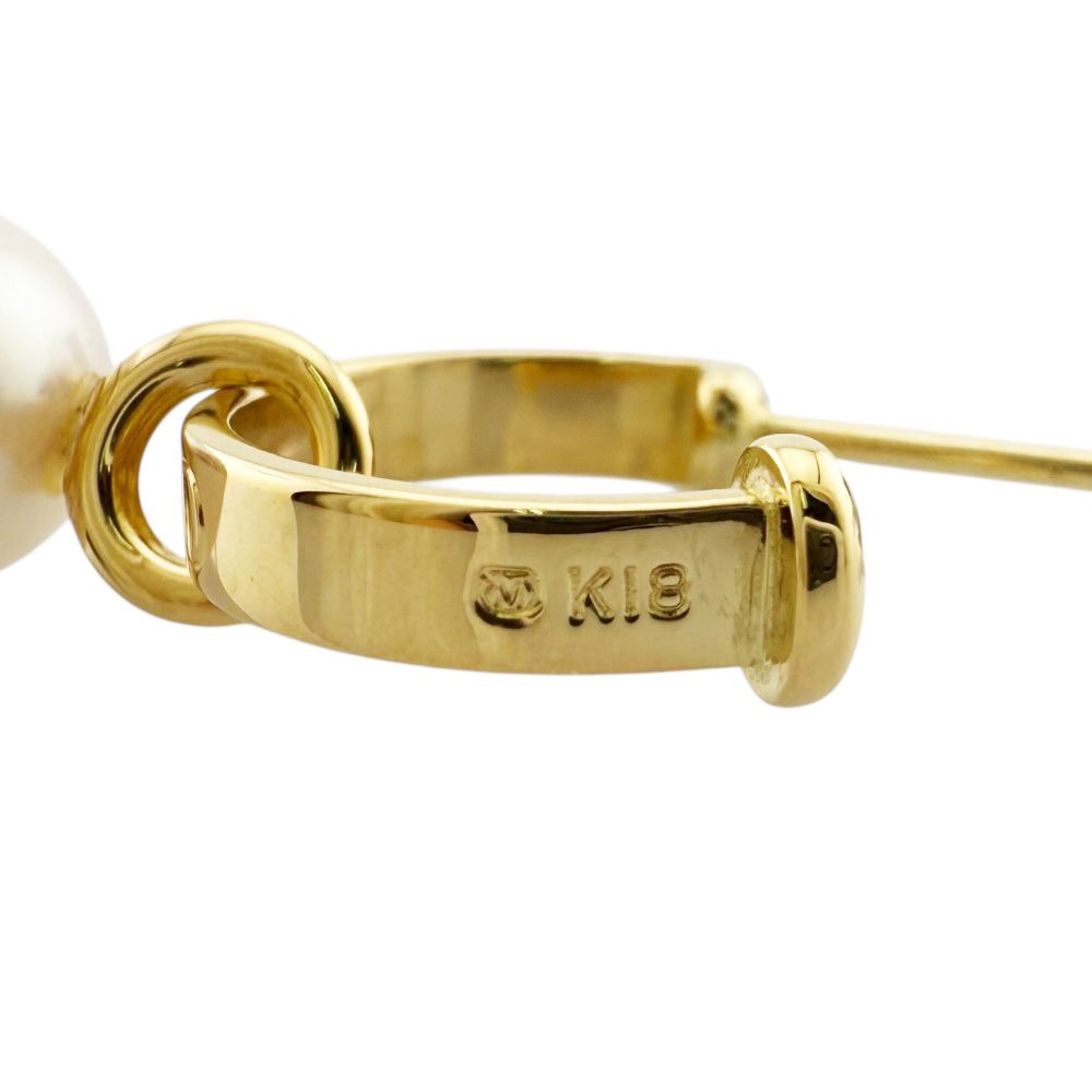 ミキモト ピアス 18金 K18イエローゴールド パール レディース