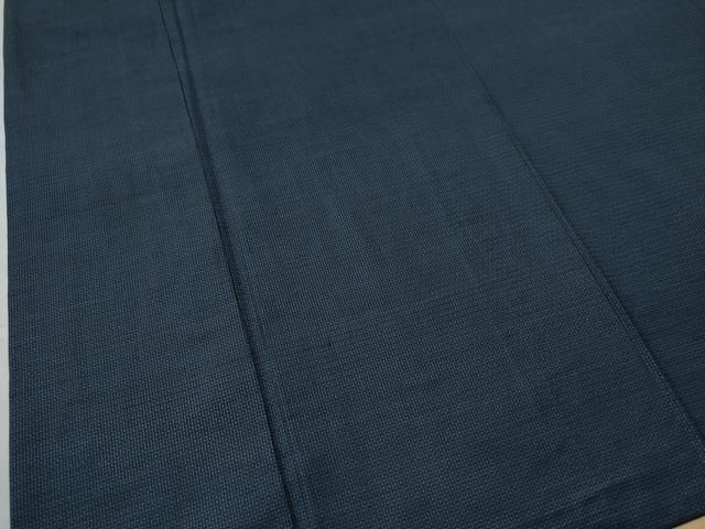 平和屋着物○男性 紬 アンサンブル ミッドナイトブルー色 正絹 逸品