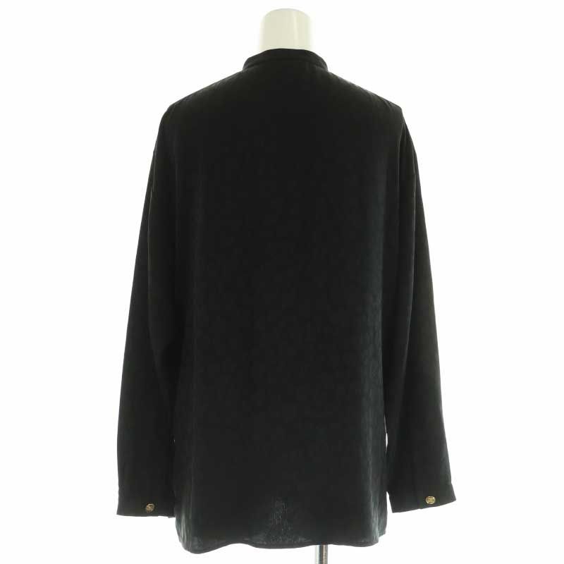シャネル CHANEL 23AW レオパードブラウス シャツ 長袖 前開き ココマーク ココボタン ヒョウ柄 シルク 34 黒 /NR ■OS レディース CHANEL - シャネル 23AW レオパードブラウス シャツ 長袖 前開き