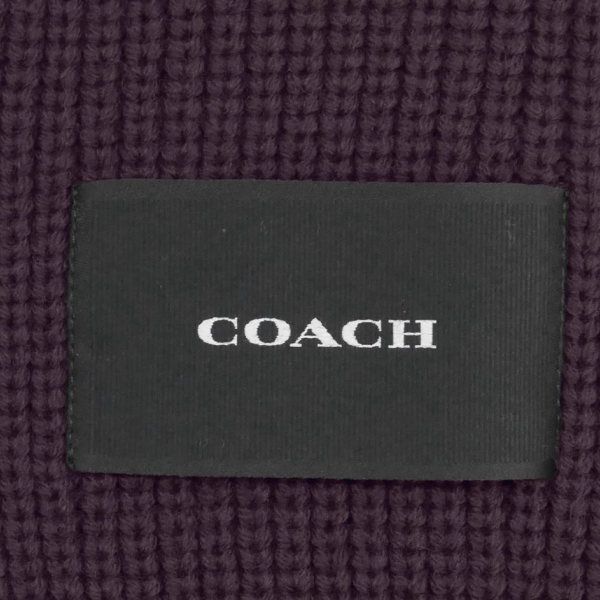 コーチ マフラー 織パッチニットスカーフ オックスブラッド COACH
