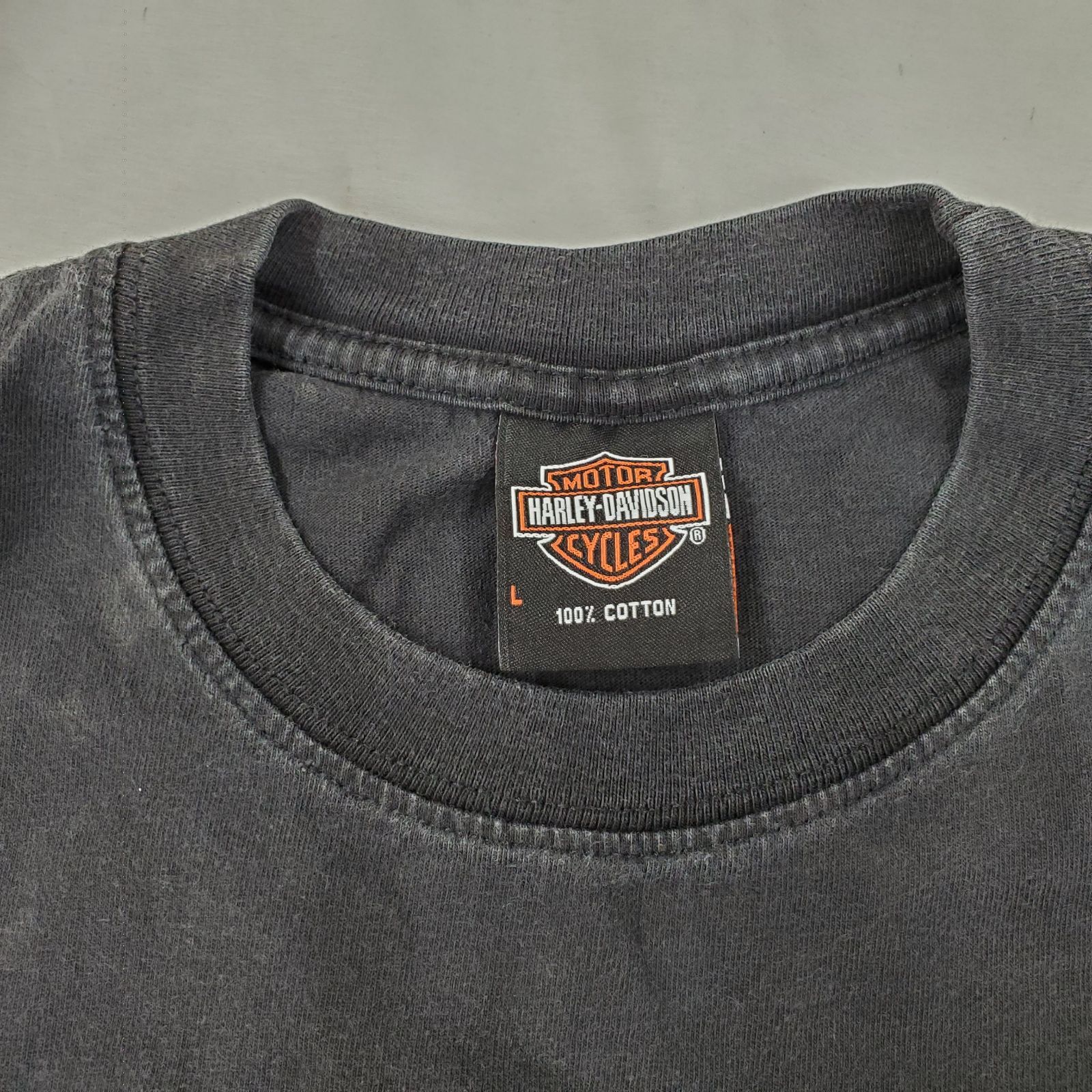 00s Harley-Davidson ハーレーダビッドソン Tシャツ 両面プリント ウルフ Lサイズ ブラック fg0910-4 FFCRYSTALESIA_COM