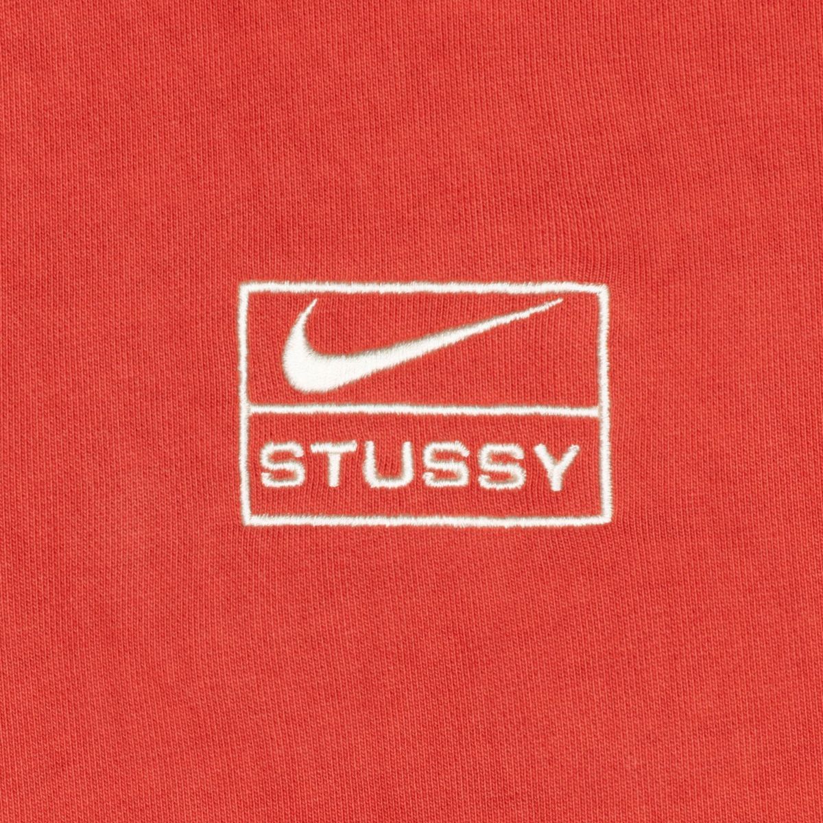 23FW STUSSY x NIKE STONE WASHED FLEECE ZIP HOODIE HABANERO RED 