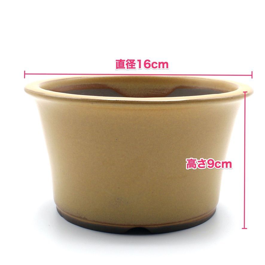 未使用】盆栽鉢 5号 丸反型鉢 青 緑 白 黄 黒 水色 六色 瀬戸焼