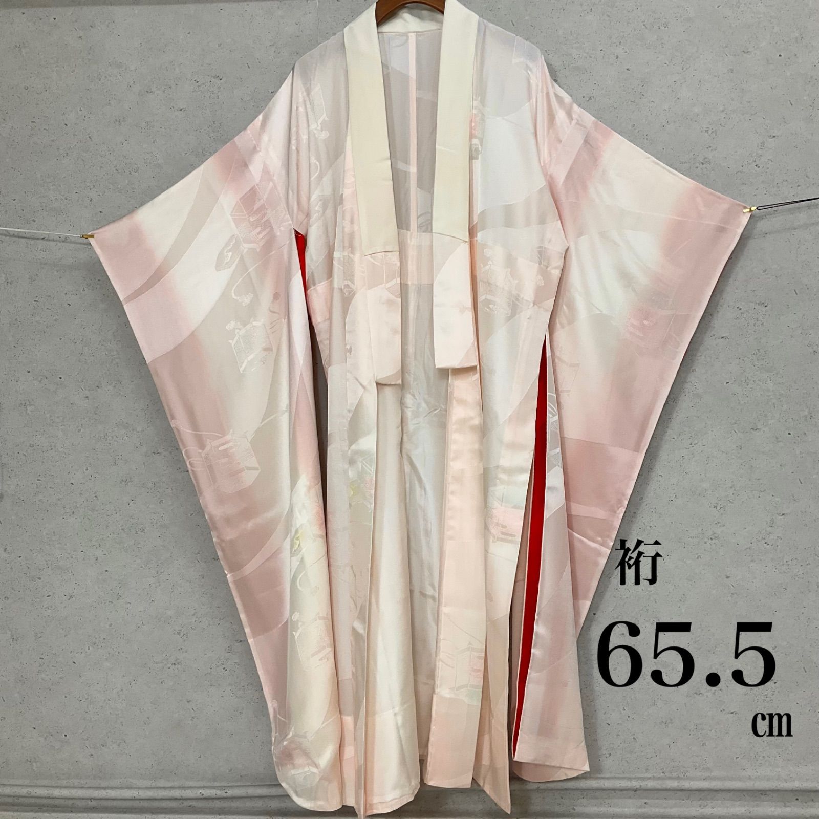 ◇kimono+one◇美品◇振袖長襦袢◇単衣◇袖無双◇居敷当て付き◇裄65.5