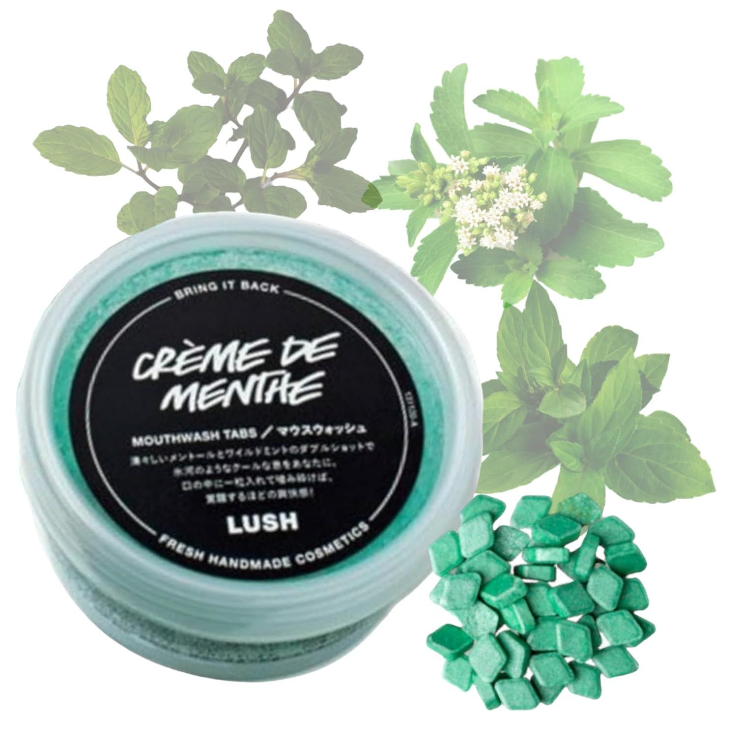 LUSH ラッシュ creme de mnenthe クレームドマント マウスウォッシュ トゥースペーストタブレット 歯磨き用タブレット 歯磨き粉  お口のケア ホワイトニング セルフホワイトニング 口臭 予防 - メルカリ