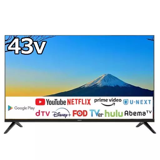 新品】TV KONKA AndroidTV 43V型 チューナーレススマートテレビ
