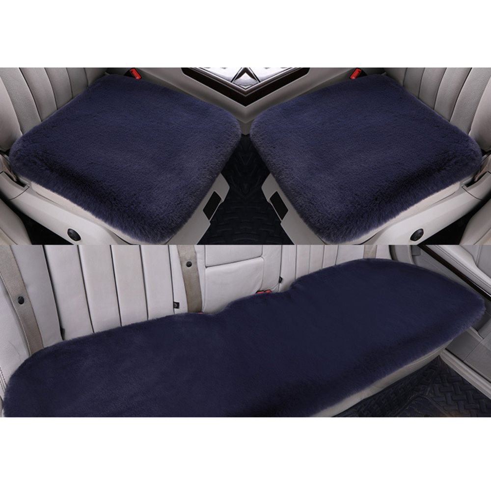 ダークグレー  車用 座布団 3枚セット pmycarseat01 車 シート 3枚セット シートカバー カークッション クッション 車座布団 車クッション 座布団 カーシート ふわふわ 車用 ファー 冬 運転席 前