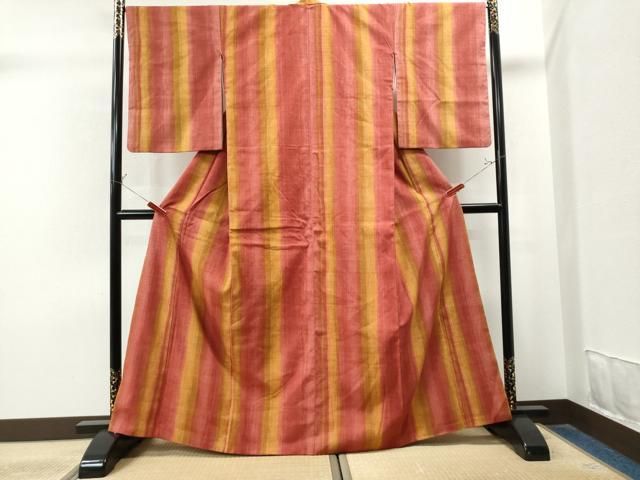 平和屋着物○上質な紬 縞 正絹 逸品 CAAS7221yc