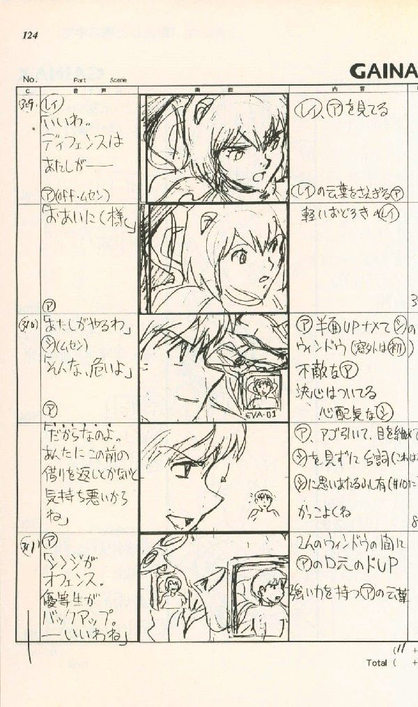 エヴァンゲリオン　直筆絵コンテ エヴァンゲリオン 直筆絵コンテ
