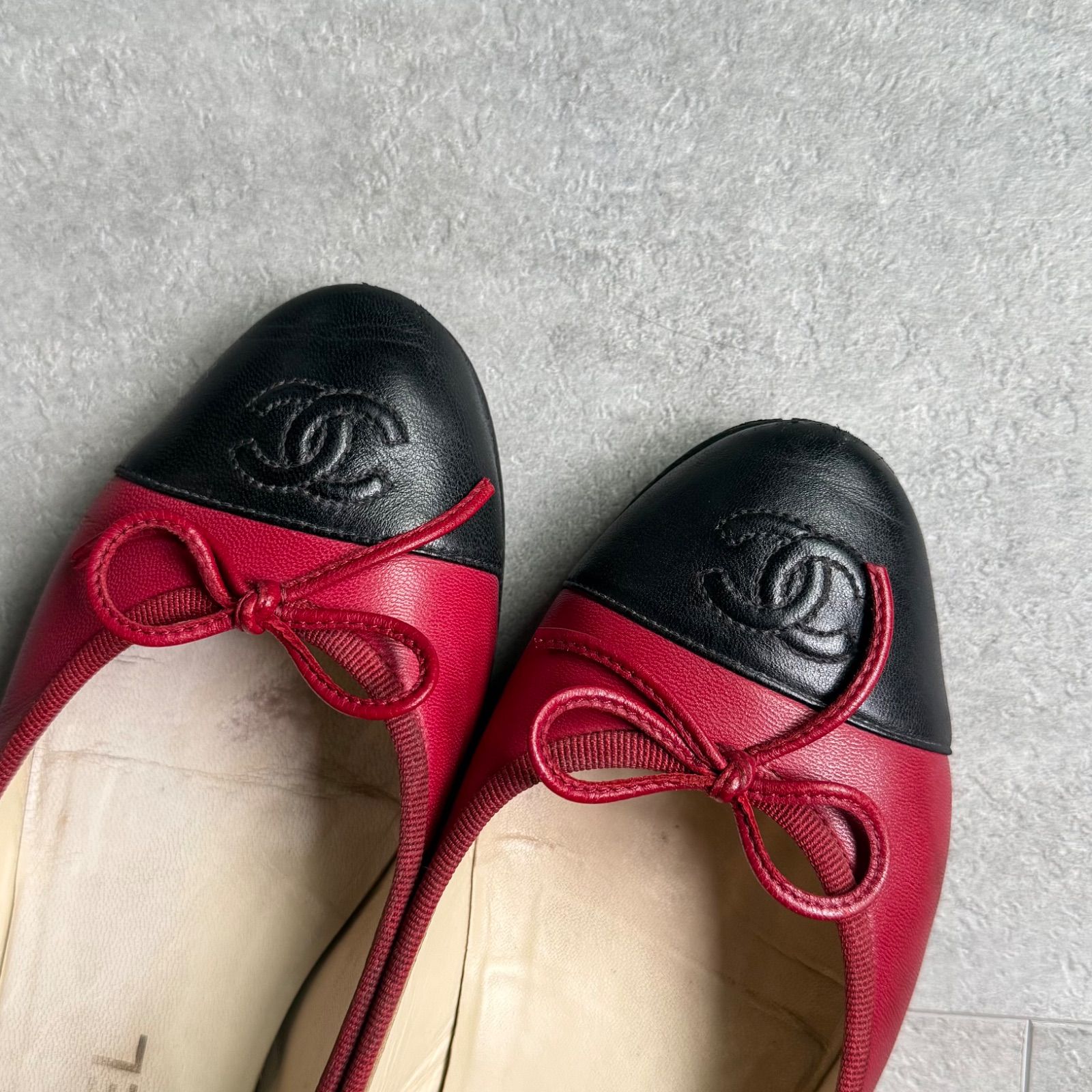 CHANEL シャネル ココマーク リボンバレエシューズ フラットシューズ