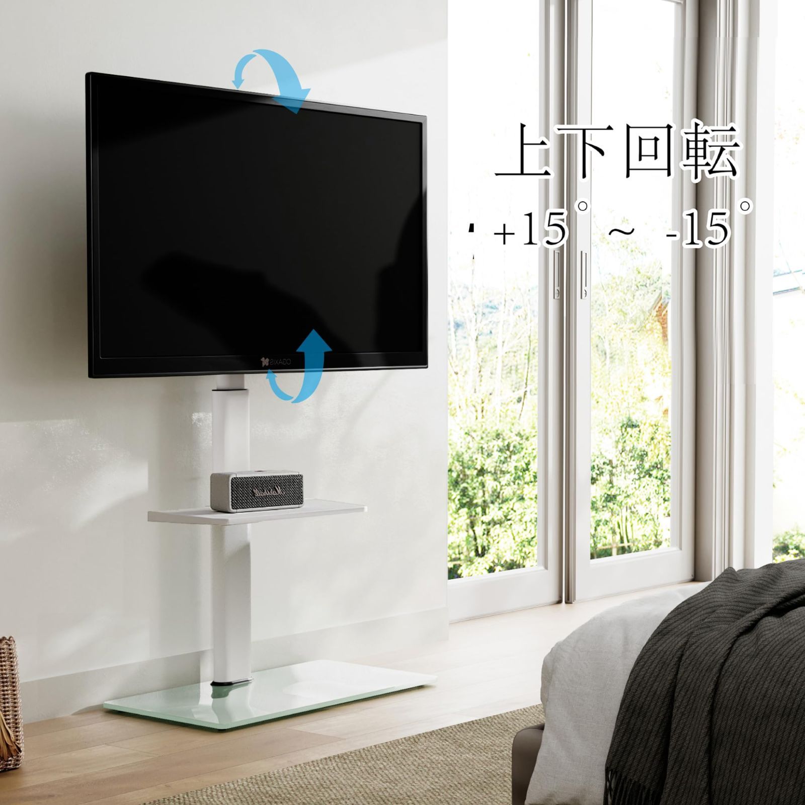 壁寄せテレビスタンド 中段棚一枚付