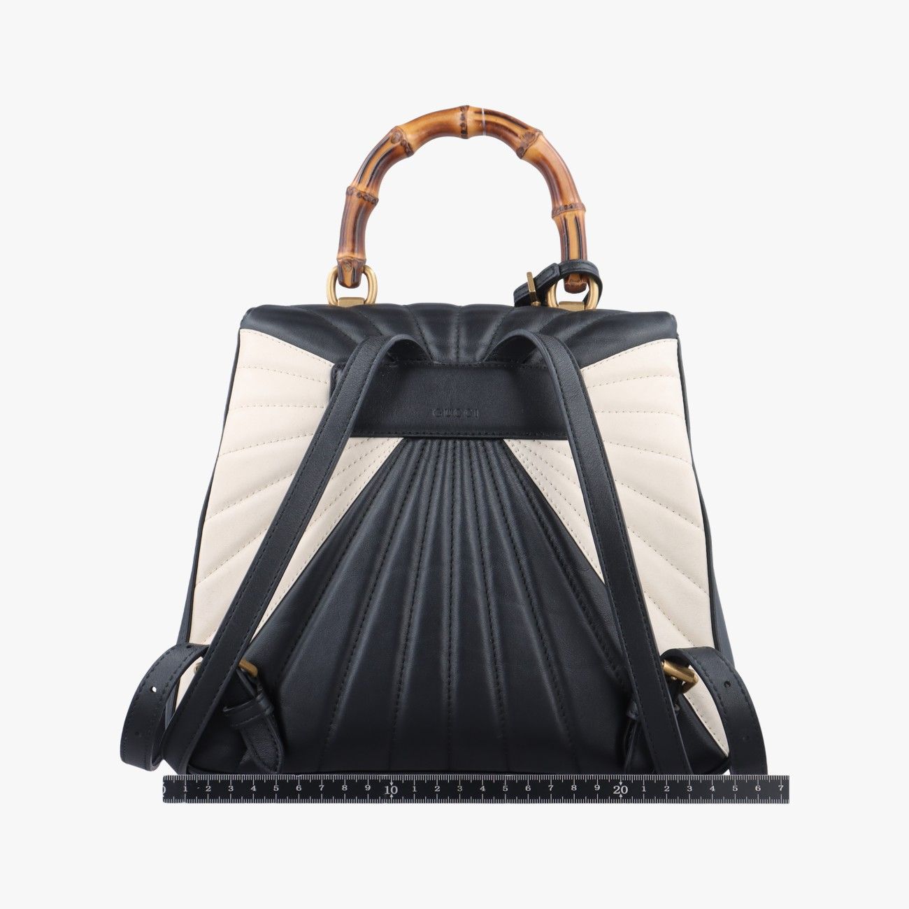 グッチGucciクイーンマーガレット バンブー ブラック×ホワイト