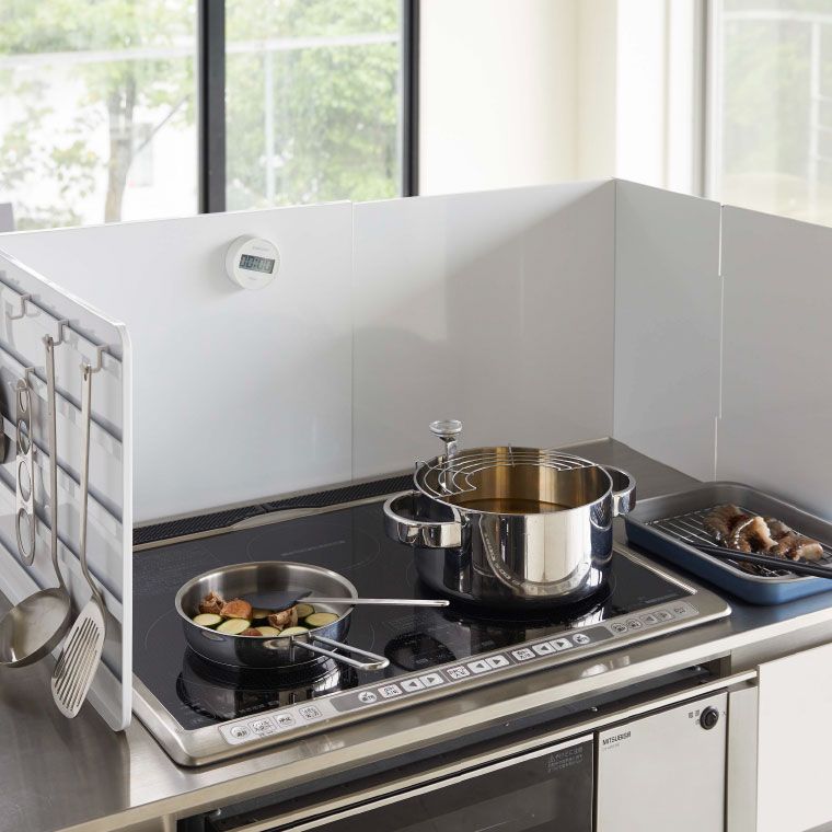 山崎実業 tower 伸縮レンジガード タワー ホワイト ブラック 4974 4975 コンロカバー キッチン 用品 油はね防止 タワーシリーズ