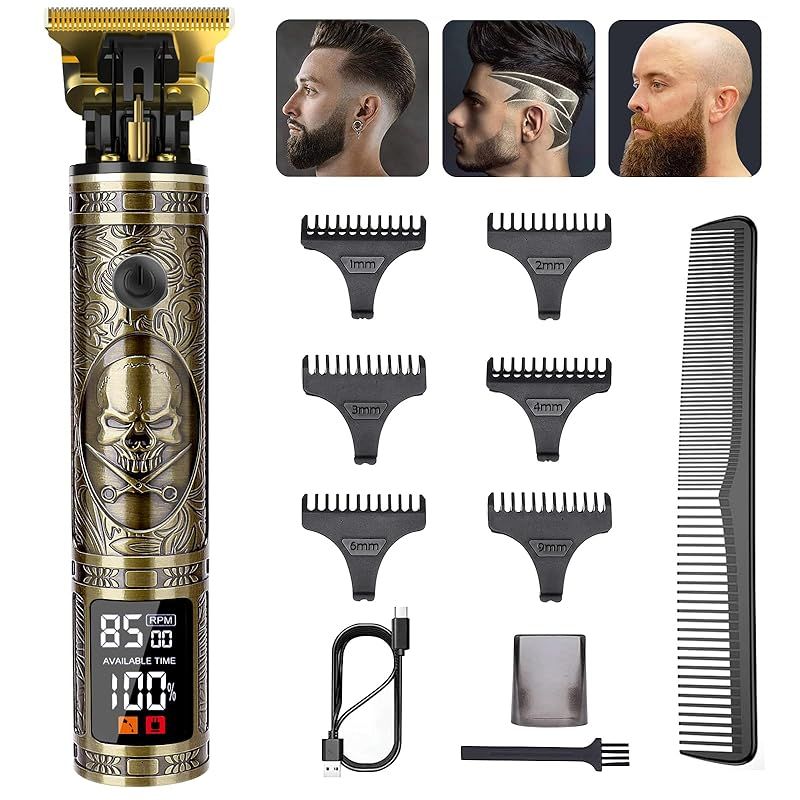 バリカン メンズ 電動バリカン LRCUOPY ヘアカッター 散髪用 3段階スピード調節 USB充電式 LEDディスプレイ 6種類ガイドコーム 低騒音 コードレス セルフカット コンパクト プロ仕様 坊主 大人 