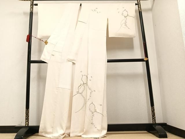 平和屋着物●訪問着　刺繍　宝尽くし　瓢箪文　金銀糸　そめの近江謹製　正絹　逸品　AABB5105ph 平和屋着物○訪問着 刺繍 宝尽くし 瓢箪文 金銀糸 そめの近江謹製 正絹