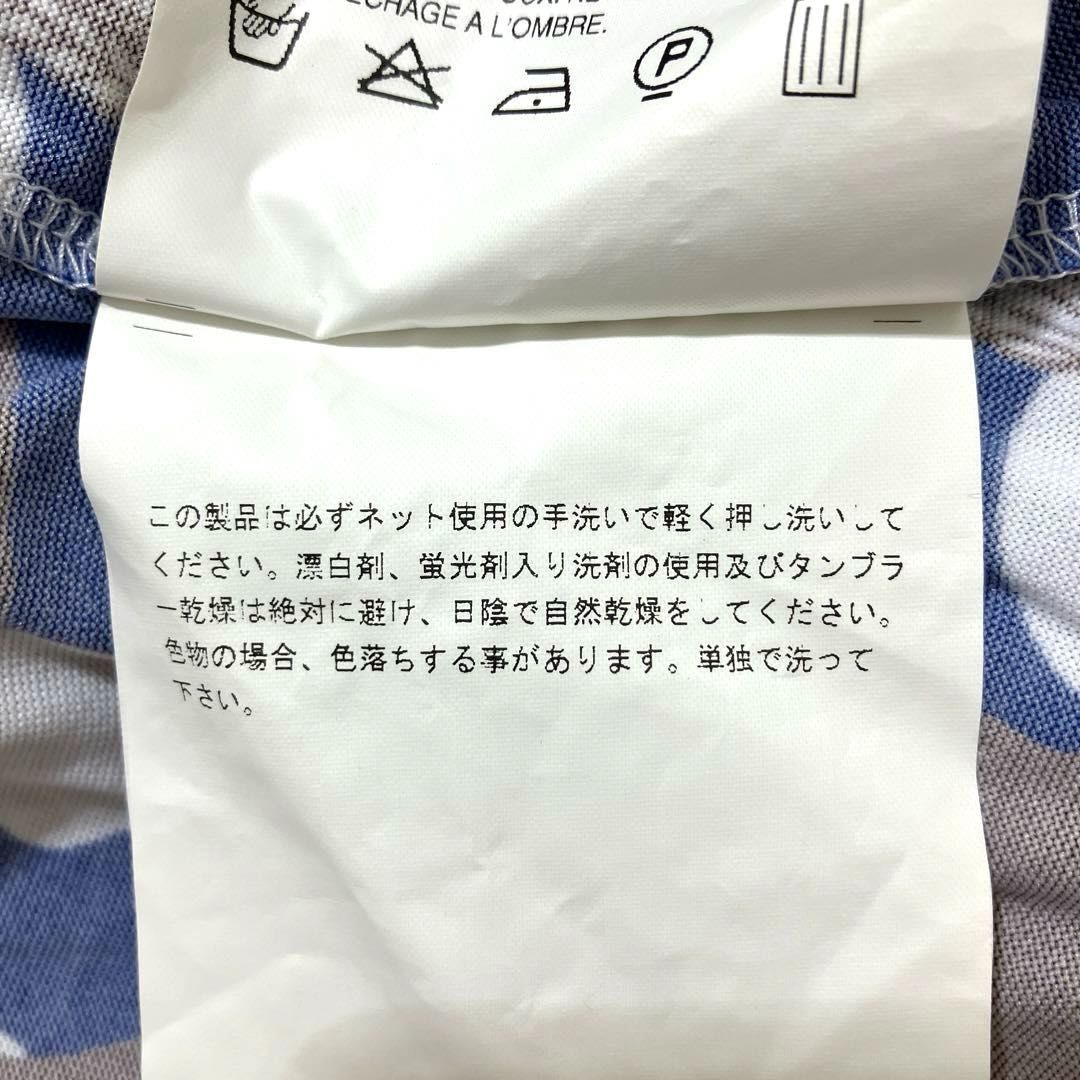 コムデギャルソン COMME des GARCONS エステルジャージー 変形デザインプリントTシャツ ブルー×茶色×白 Sサイズ 2008年