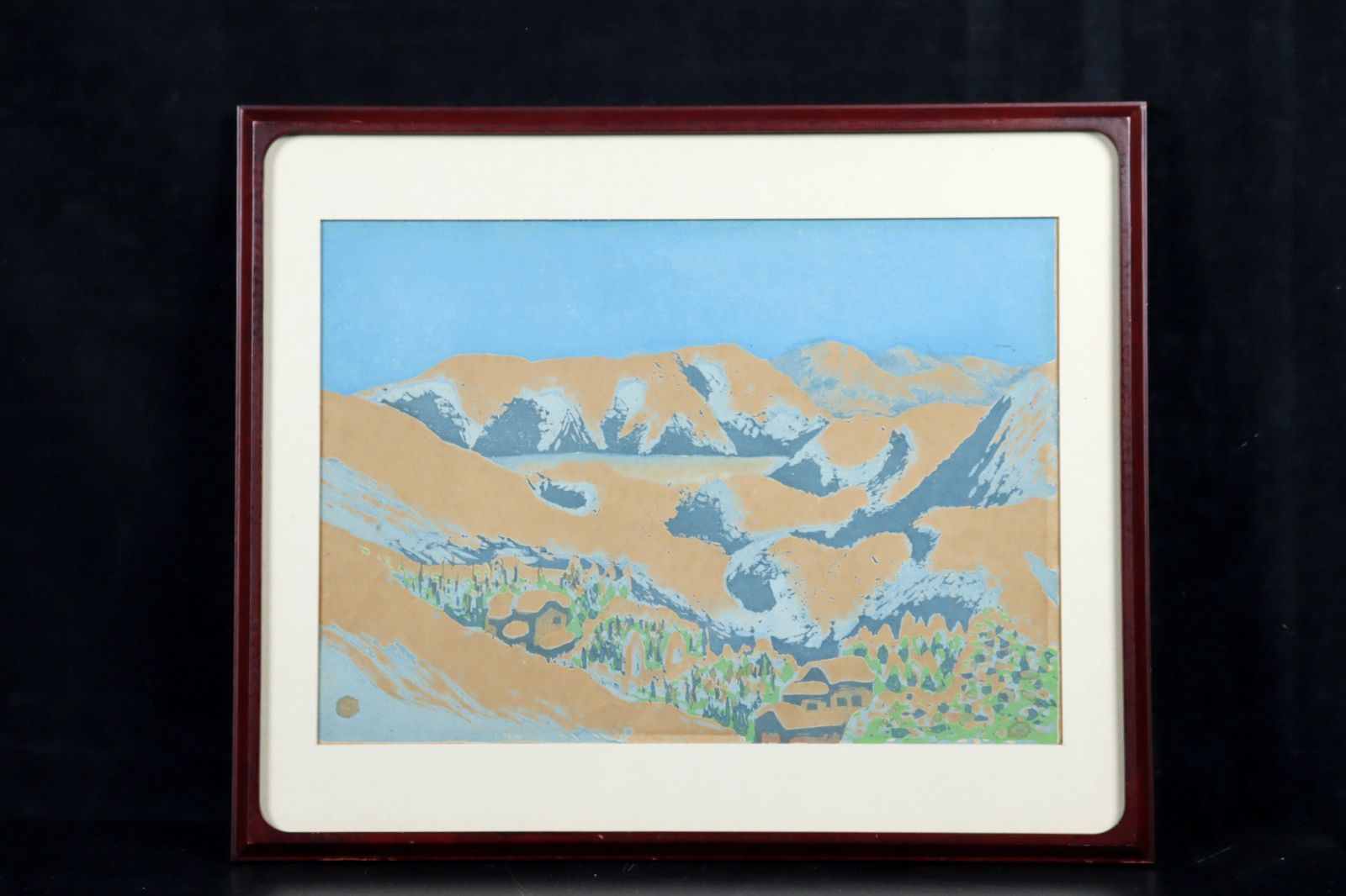 畦地梅太郎 「志賀高原ビワ池」 木版画 唐物 骨董 古美術 楾 B181.2