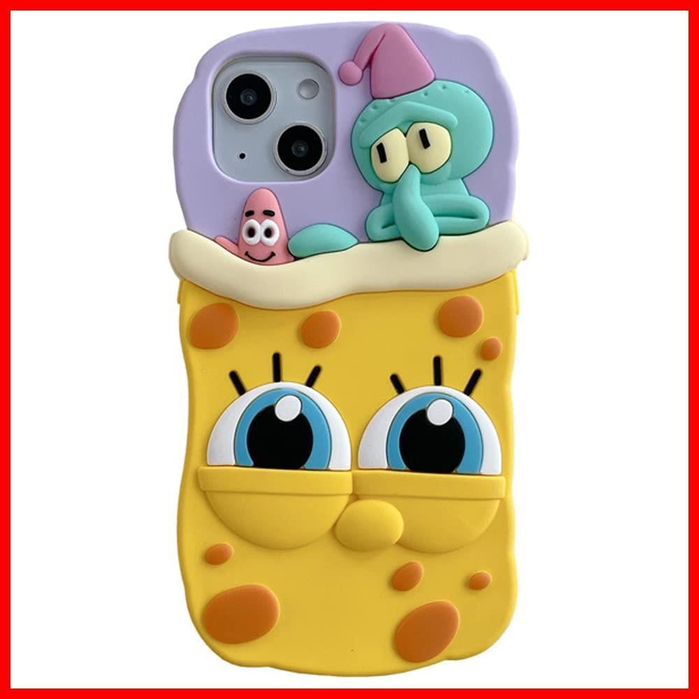 【人気商品】ケース ユニーク ケース iPhone iPhone 12/12Pro 用 用 ケース ケース ゴージャス レンズ保護 用 iPhone iPhone 12/12Pro 3D 用 カバー 可愛い ストラップホール付き スポンジボブ スマホケース
