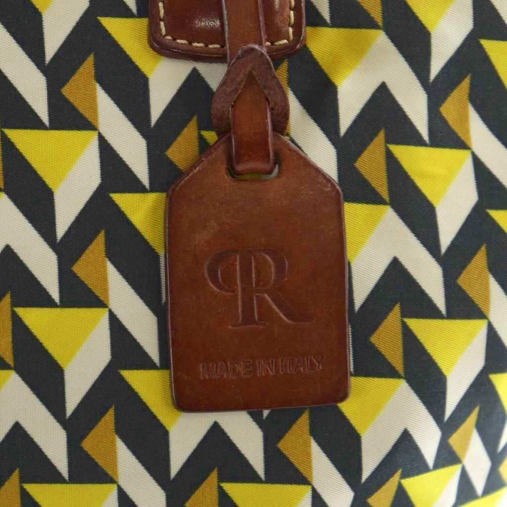 美品✨ロベルタピエリ・トートバッグ 肩掛け ナイロン×レザー イエロー系 ロベルタピエリ ROBERTA PIERI トートバッグ ハンド ナイロン
