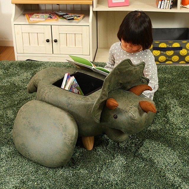 経済的 アニマルスツール収納付き ダイナソー