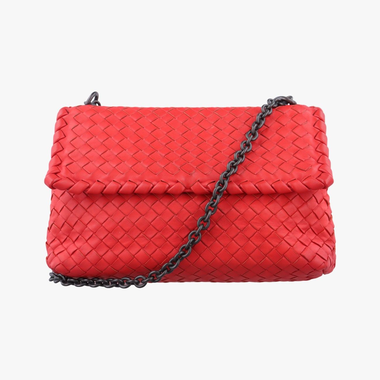 美品 BOTTEGA VENETA イントレチャート スエードモカシン レッド 美品 BOTTEGA VENETA イントレチャート スエードモカシン レッド