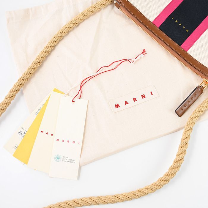 MARNI マルニ バッグ ストライプ キャンバスショルダーバッグ