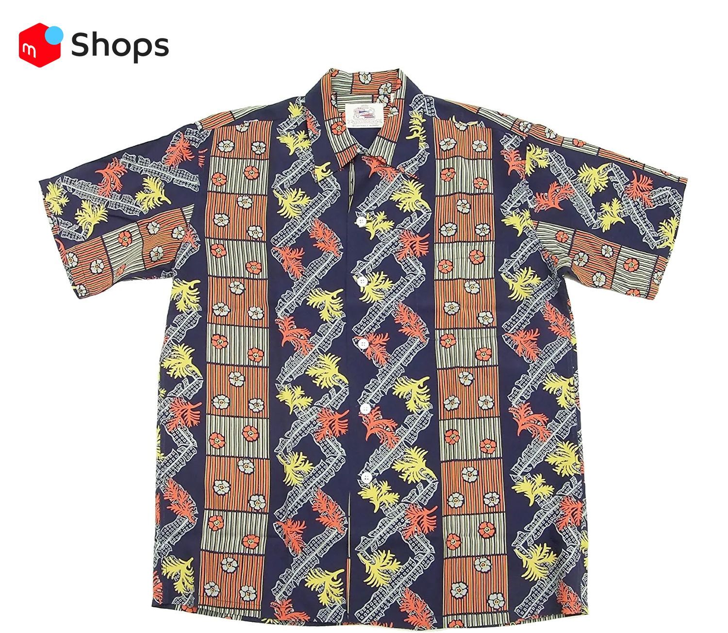 DK36206 デューク・カハナモク DUKE KAHANAMOKU アロハシャツ 「ABSTRACT CORAL STRIPE」 東洋エンタープライズ ハワイアンシャツ DK36206 #128ネイビー 新品 アメカジショップ