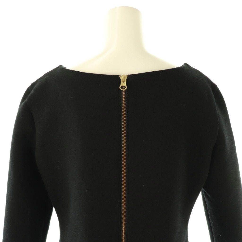 sheller シェリエ バックZIPスウェットミニワンピース BLACK 美品 シェリエ sheller バックZIPスウェットミニワンピース F