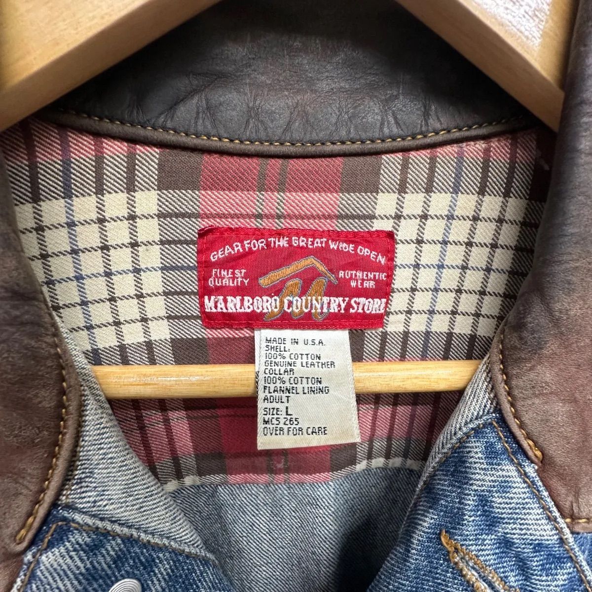 【マルボロカントリーストア】 レザー デニムジャケット-Gジャン marlboro country store（マルボロカントリーストア） 襟レザー