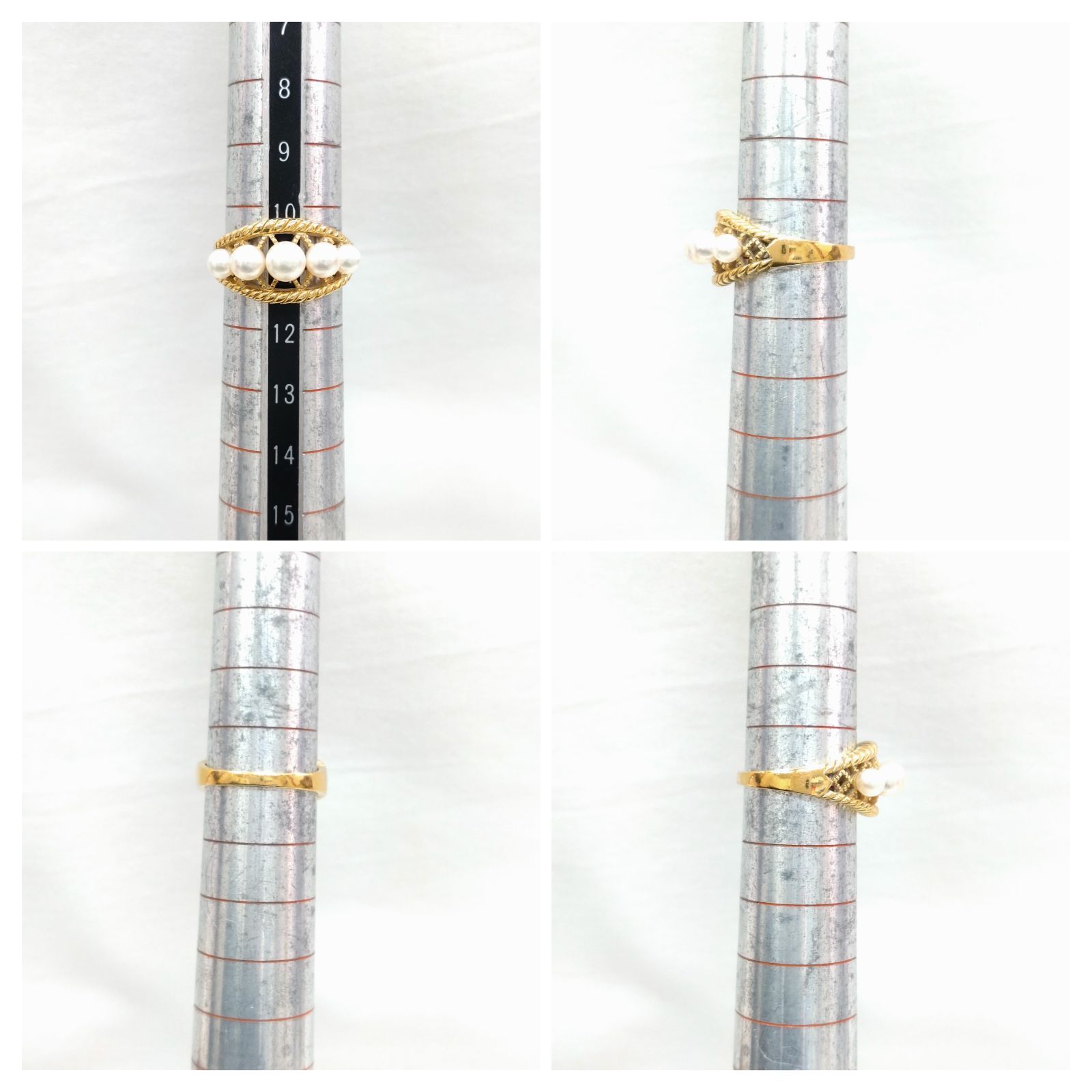 【MIKIMOTO】K18YG 5P ベビーパール リング MIKIMOTO ペルリータミキモト K18YG イエローゴールド ベビー