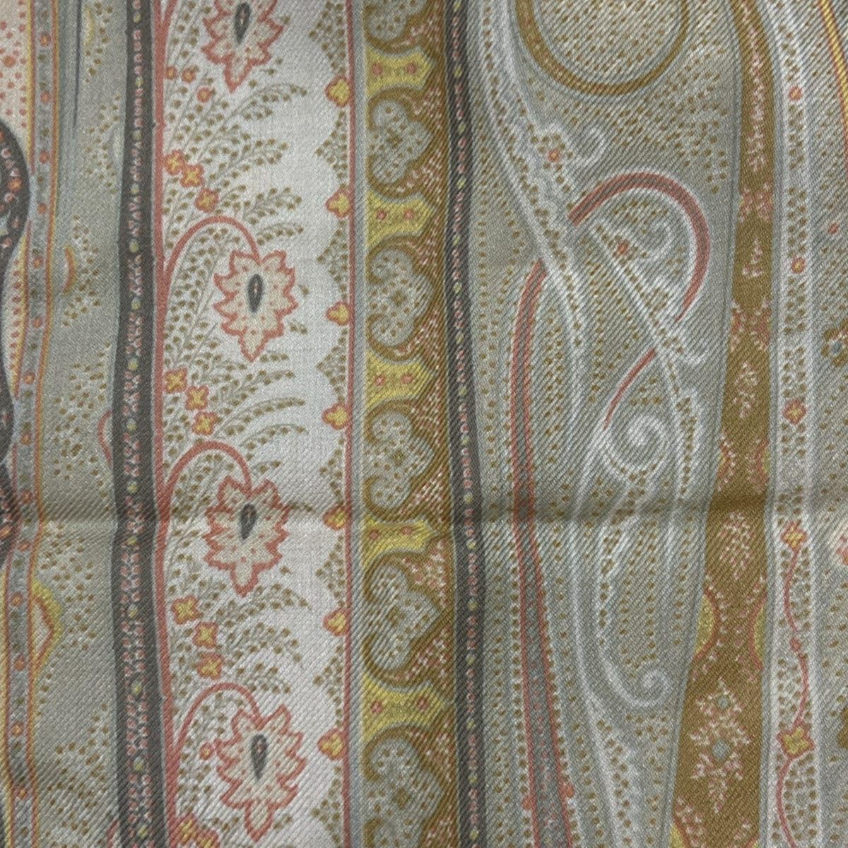 ETRO(エトロ) ストール(ショール) - カーキ×ピンク×マルチ ペイズリー  