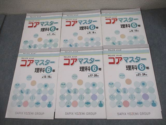 SAPIX 小6 理科 サピックス メソッド コアマスター 第1〜24回 通年セット 2021 計6冊 026M2D SAPIX 小6 理科 サピックス メソッド コアマスター 第1～24回