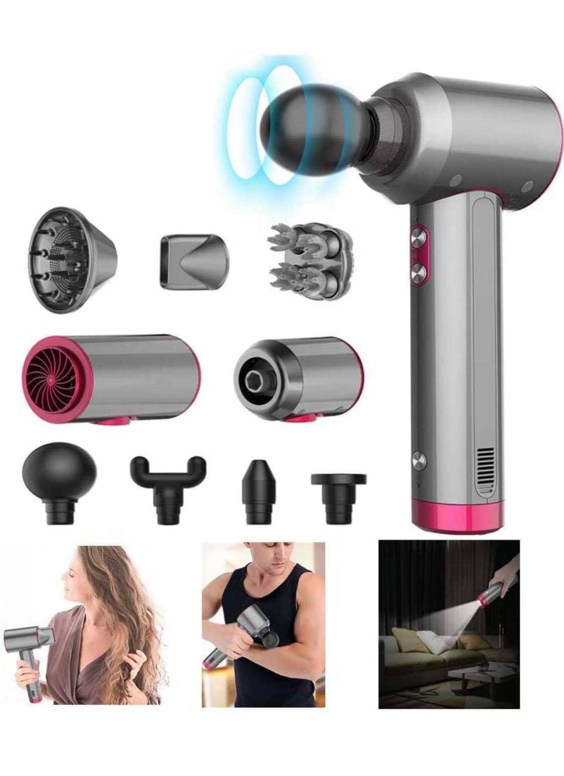 ヘアドライヤー 頭皮マッサージ マッサージ ガン 懐中電灯 多機能マッサージガン ヘアドライヤー 頭皮マッサージ マッサージ ガン 懐中電灯 多
