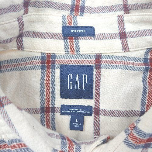 ◇ Θ GAP ギャップ 模様入り 長袖 コットンフランネルシャツ