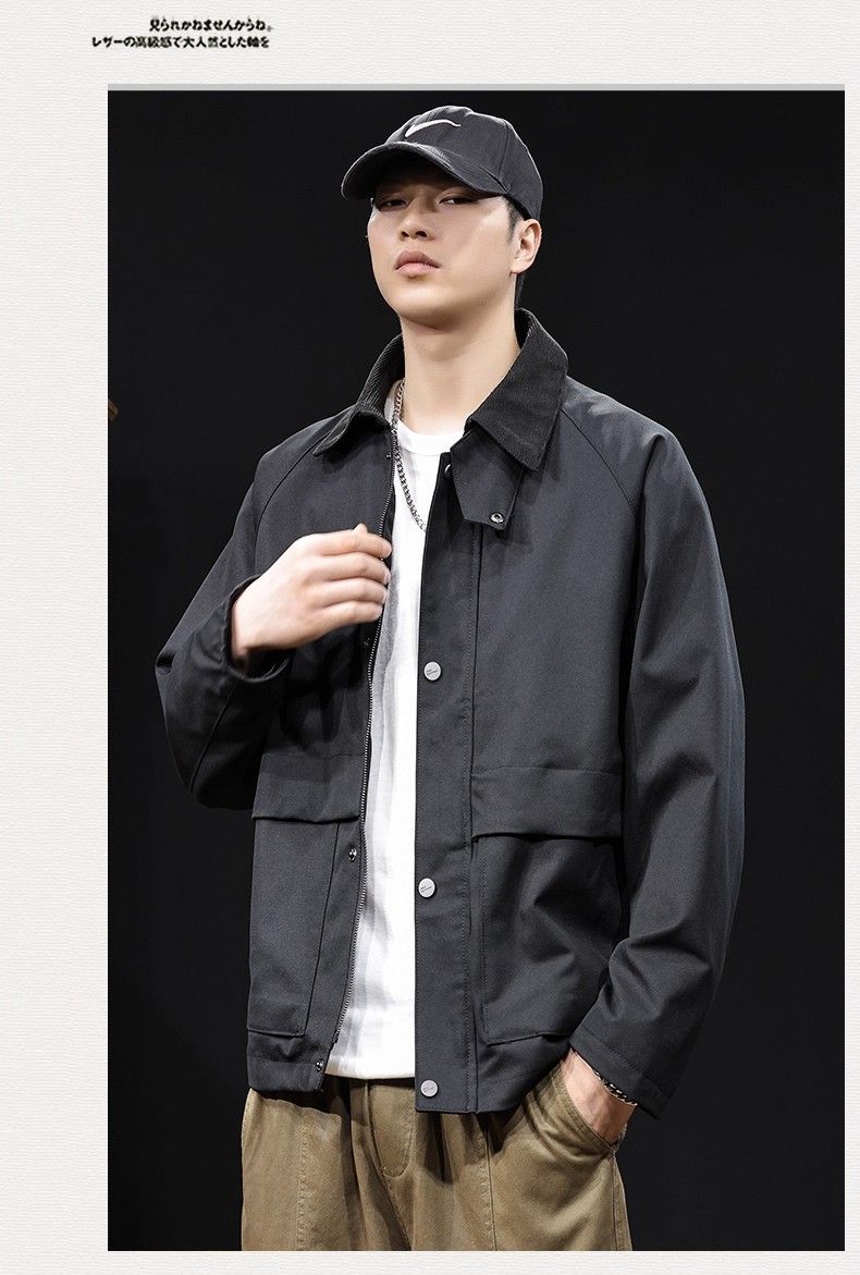 メンズ秋用デニムジャケット ワーク風 ヴィンテージ カジュアル 襟付き M〜4XL ブラック ブルー ブラウン