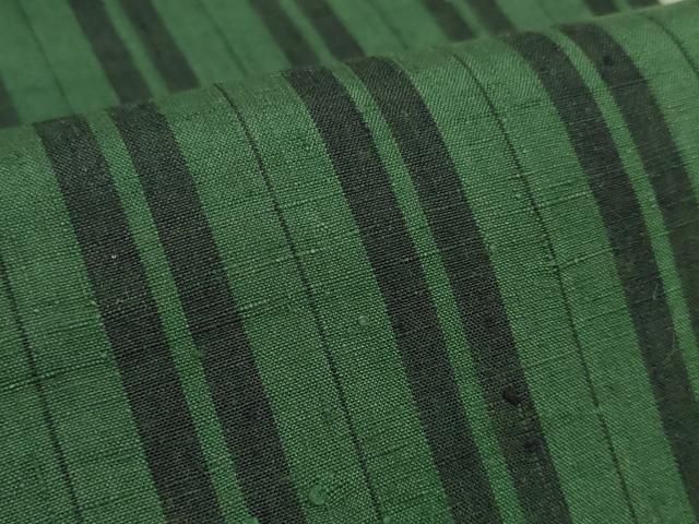 平和屋本店□極上 本場結城紬 重要無形文化財 反物 着尺 縞 逸品 未