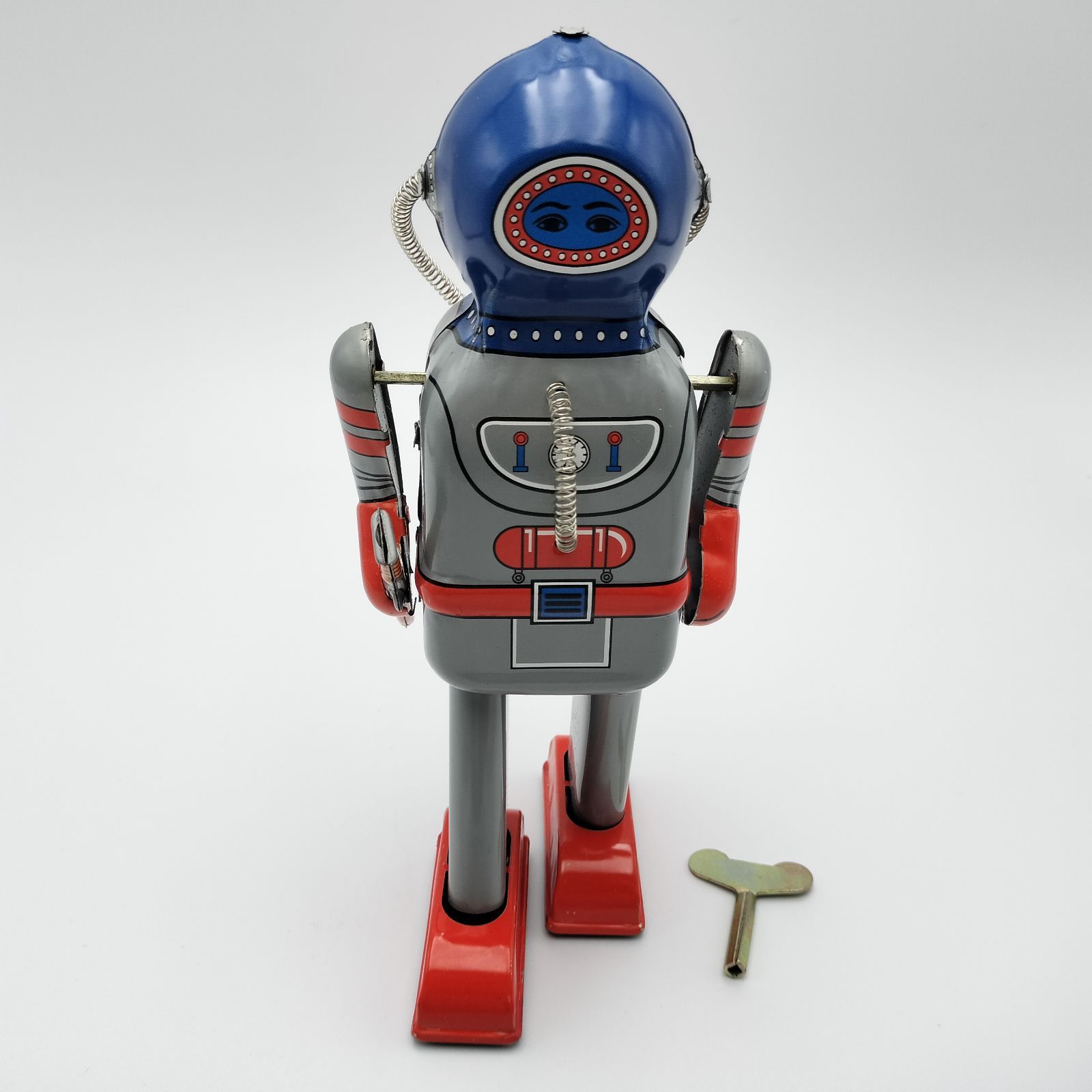 ゼンマイ式ロボット 2体 ブリキ製 22cm おもちゃ 昭和レトロ