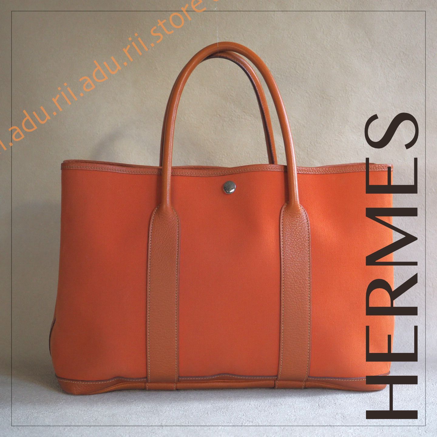 良品特価☆ エルメス HERMES ガーデンパーティ PM ハンドバッグ トートバッグ トワルオフィシエ オレンジ シルバー金具 □I刻印 ブランド◇  - メルカリ