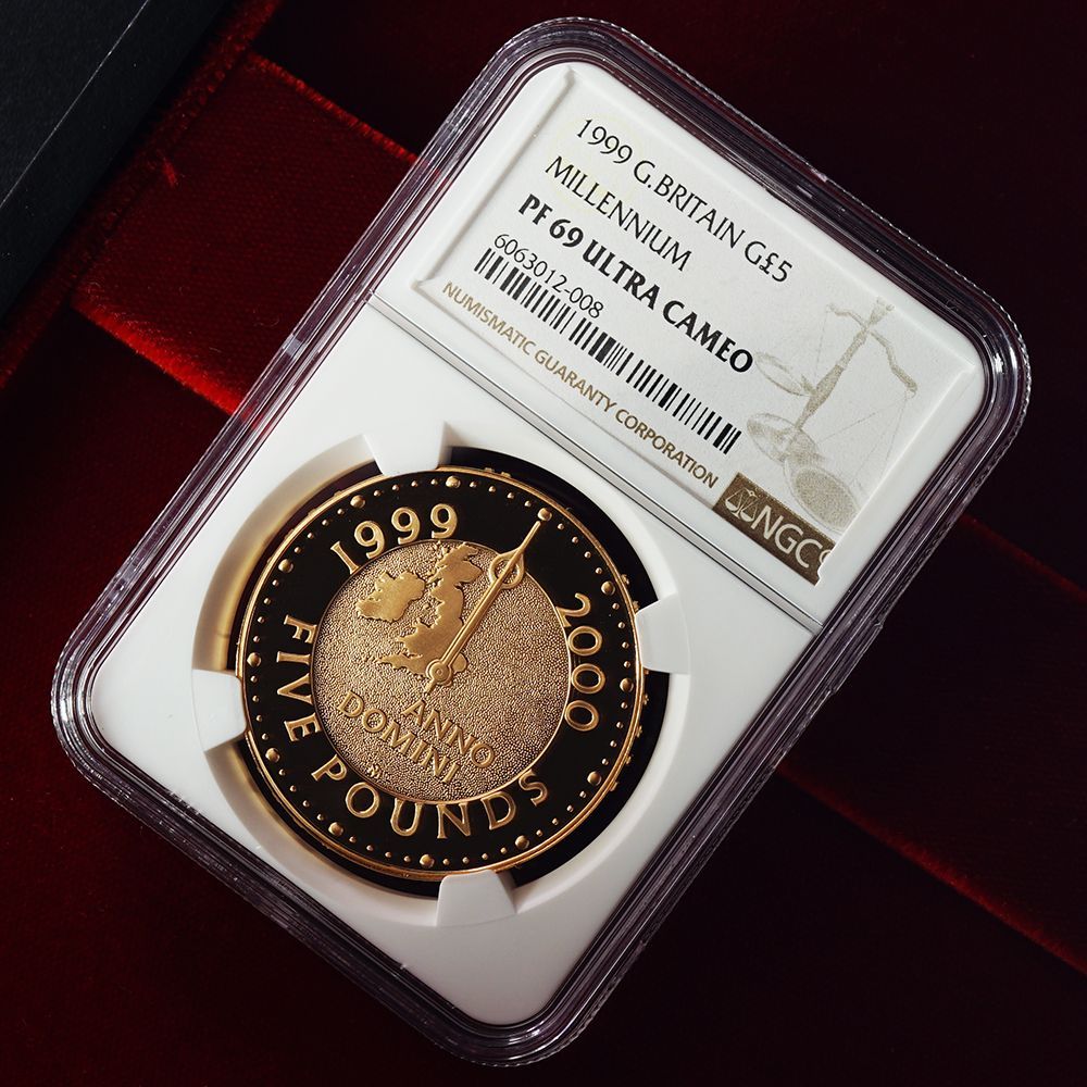 準最高鑑定！！千年に1度】1999年 イギリス エリザベス2世 新世紀記念 金貨 5ポンド PF69UCAM NGC ミレニアム - メルカリ