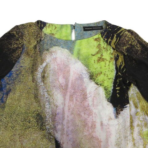 【中古】HIROKO KOSHINO アートプリントチュニック RHPCX-01390 日本製 ストレッチ 転写プリント マルチカラー 38 ヒロココシノ HIROKO KOSHINO アートプリントチュニック RHPCX-01390