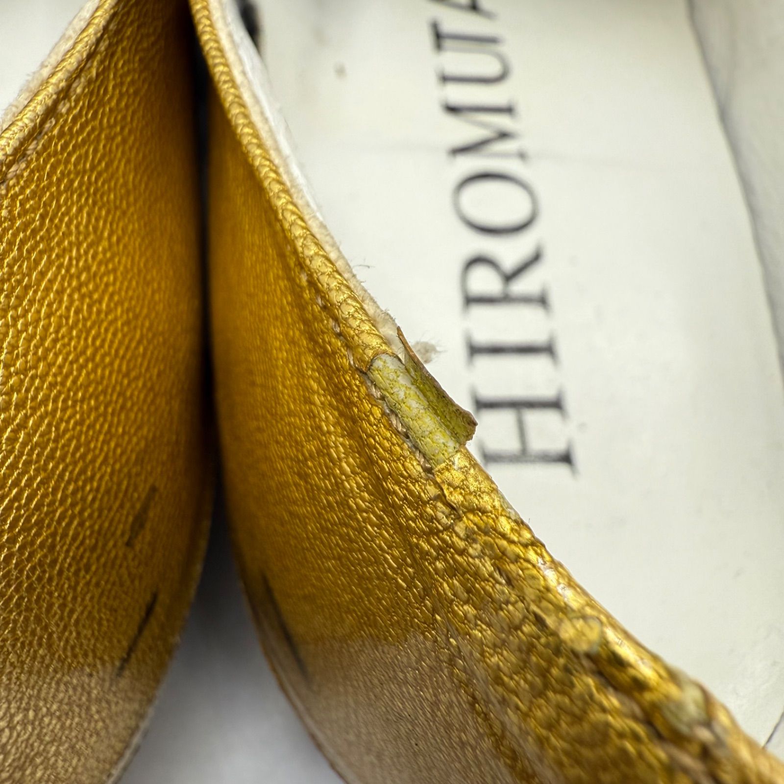 HIROMU TAKAHARA 00s y2k archive shiny gold enamel leather shoe 41 