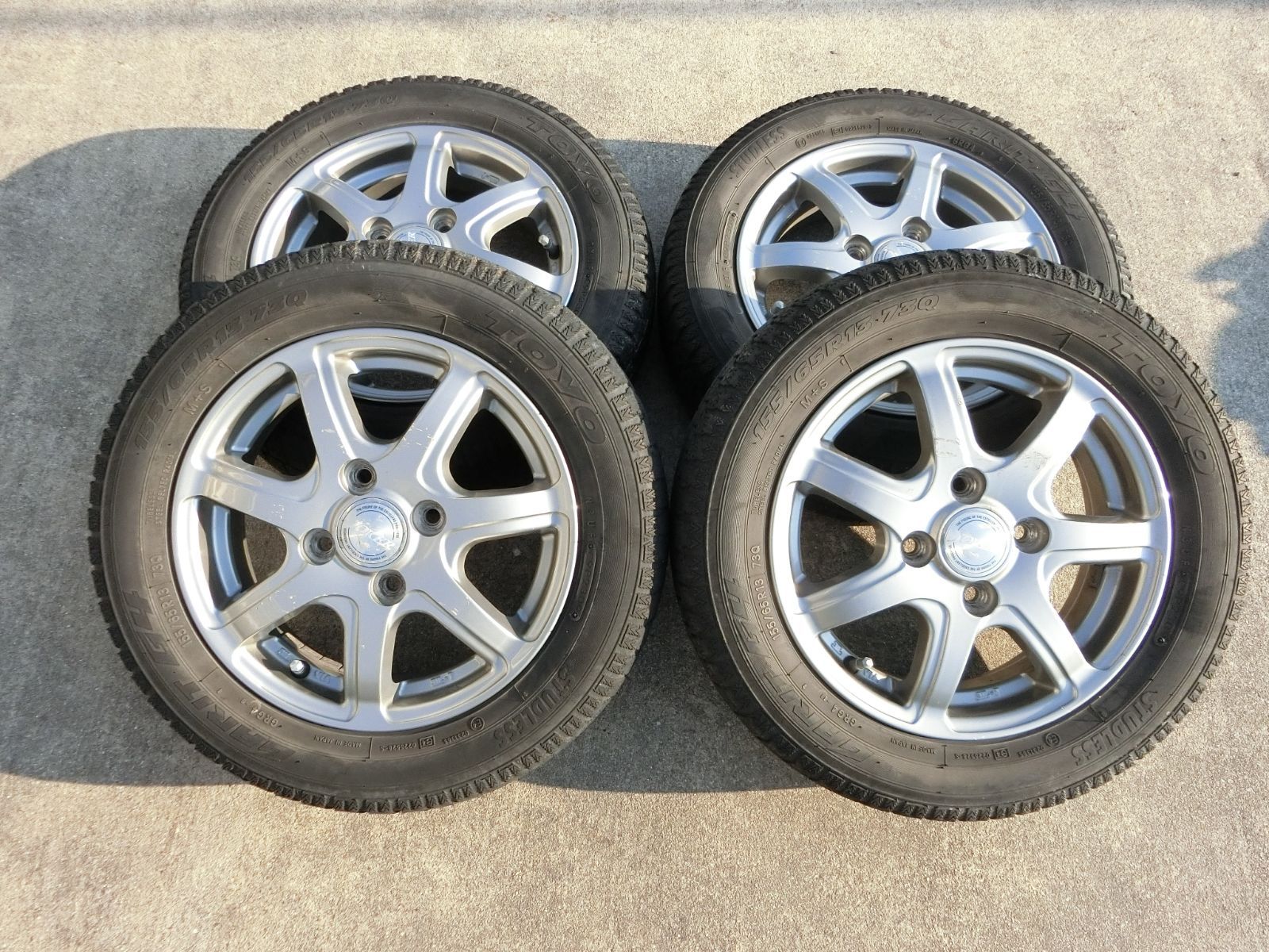 SOLD］13インチ マルチアルミホイール スタッドレス 155/65R13 PCD100