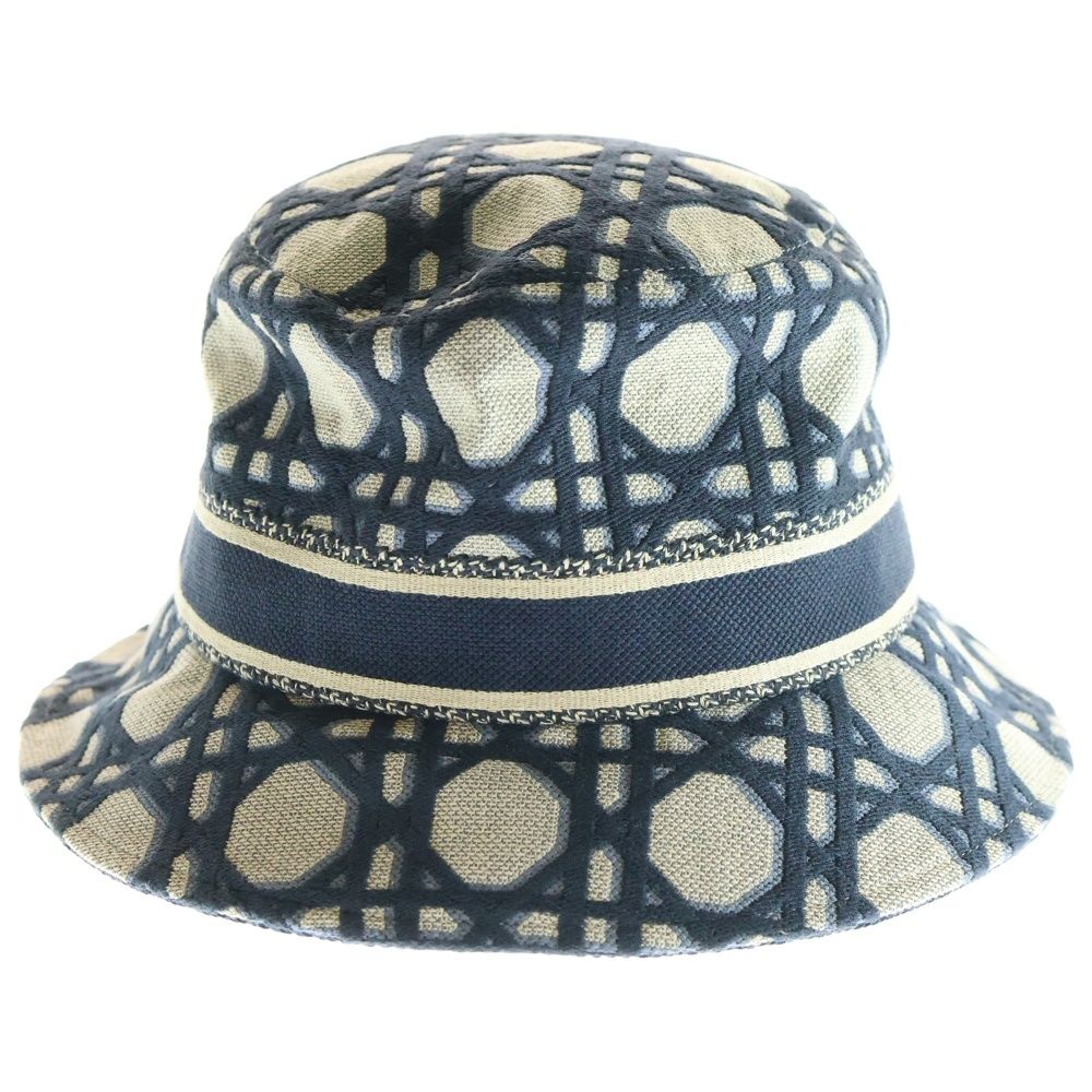 Christian Dior クリスチャンディオール 24SS マクロカナージュ キャンバス バケットハット 帽子 グレー|ネイビー 41CAN923X131
