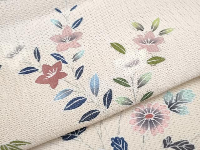 平和屋本店■極上　夏物　京友禅の人間国宝　上野為二　訪問着　紗　霞枝花文　暈し染め　虹色地　逸品　未使用　CYAA2992s5 平和屋本店□極上 夏物 京友禅の人間国宝 上野為二 訪問着 紗 霞枝花文