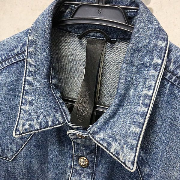 銀座店 クロムハーツ デニム ウエスタンシャツ クロスパッチ クロス