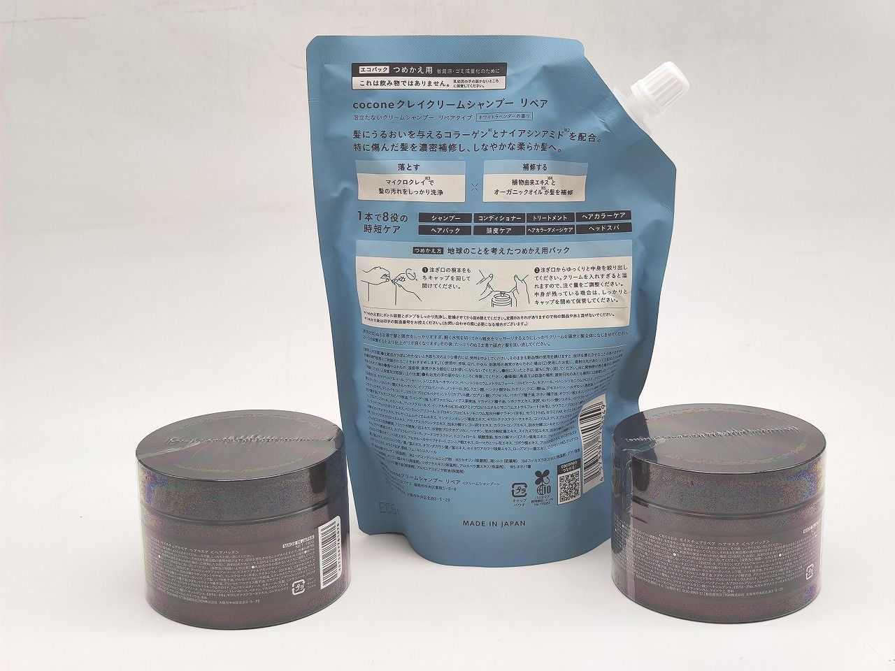 インボイス対応 Cocone クレイクリームシャンプー リペアつめかえ用 400 g x 1 モイスチュアリペア ヘアマスク 180 2