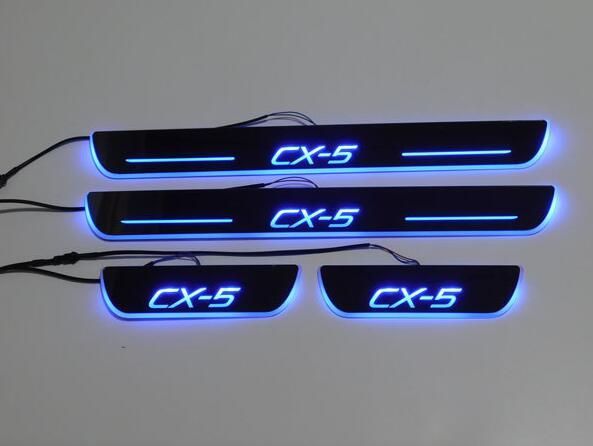 CX５ スカッフプレート マツダ CX-5 KE系 青 LED 流れる ドア