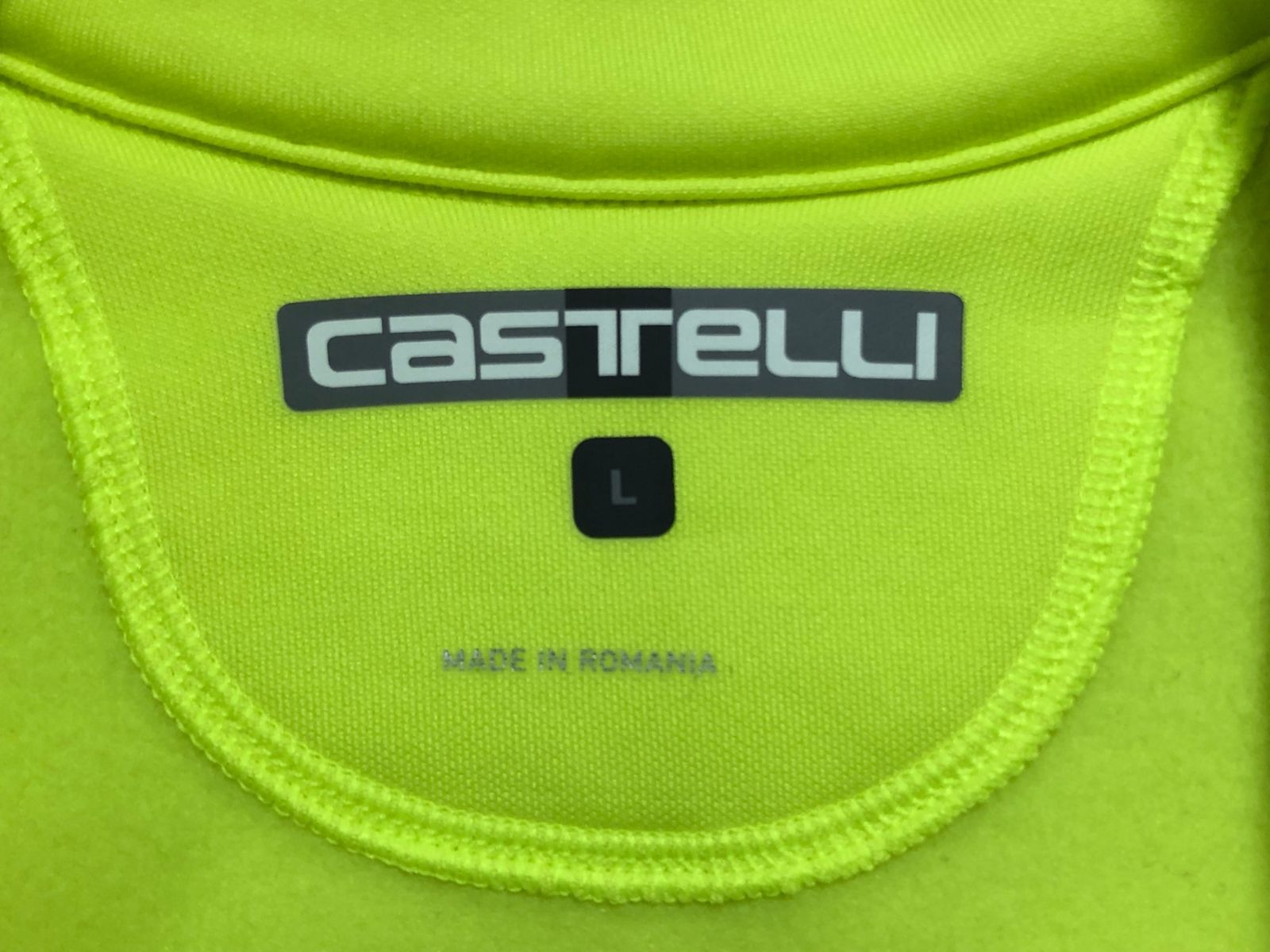 IB450 カステリ CASTELLI 長袖サイクルジャージ 黄緑 L 裏起毛